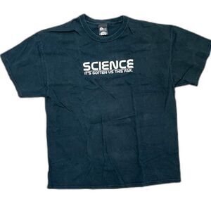 Vintage Think Geek SCIENCE: It Has Gotten Us This Far Black Men's SIZE XL